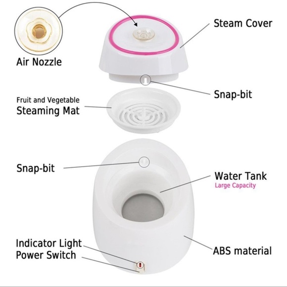 Facial Beauty Steamer w/ Gold Face Massager (Battery Operated) - Picture 2 of 9